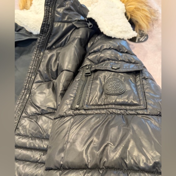 Madden Girl:XL Women Black Puffer Jacket with Faux Fur Hood Pockets - Picture 11 of 13